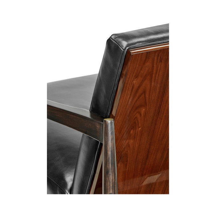 Contemporary Santos Rosewood & Ebonised Occasional Chair