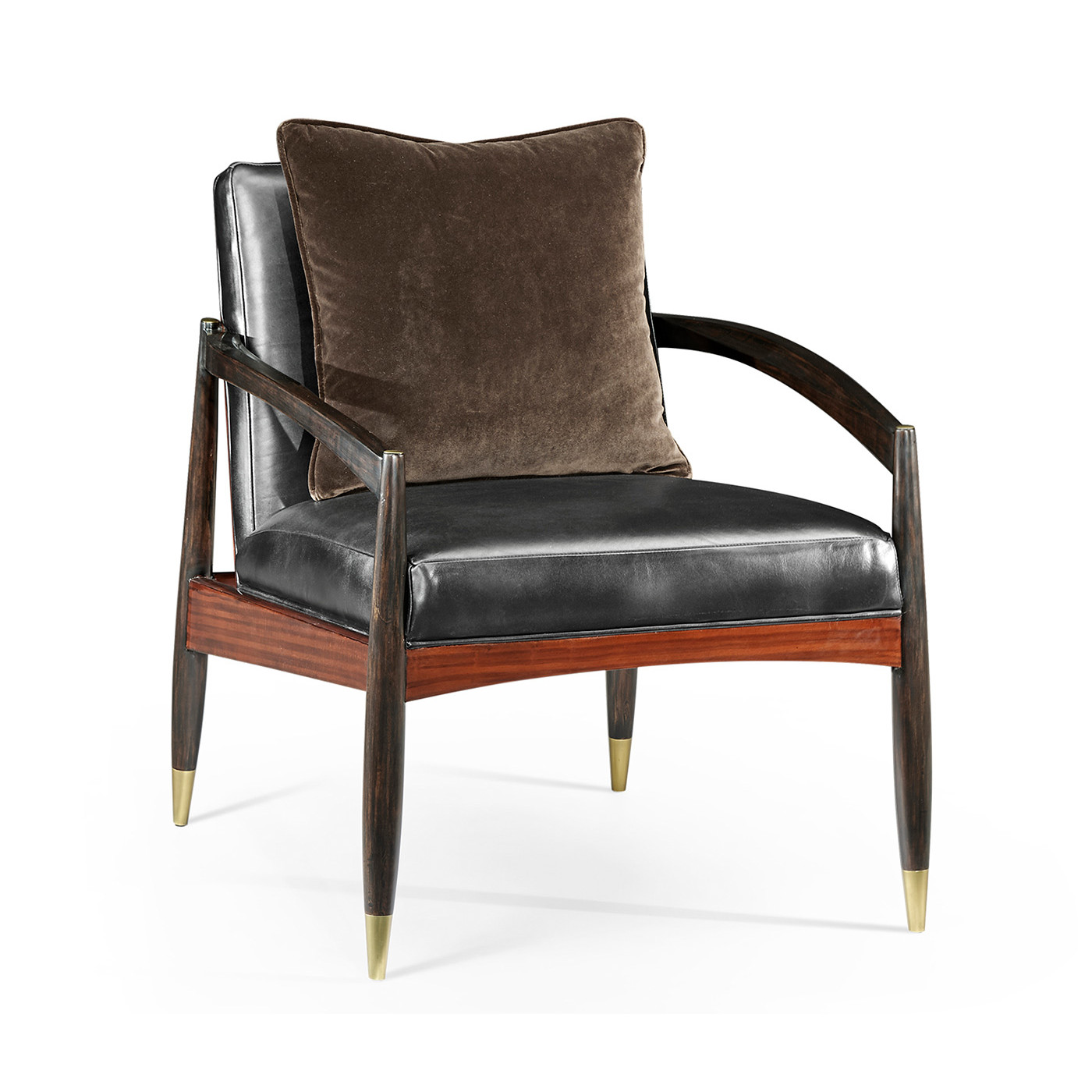 Contemporary Santos Rosewood & Ebonised Occasional Chair