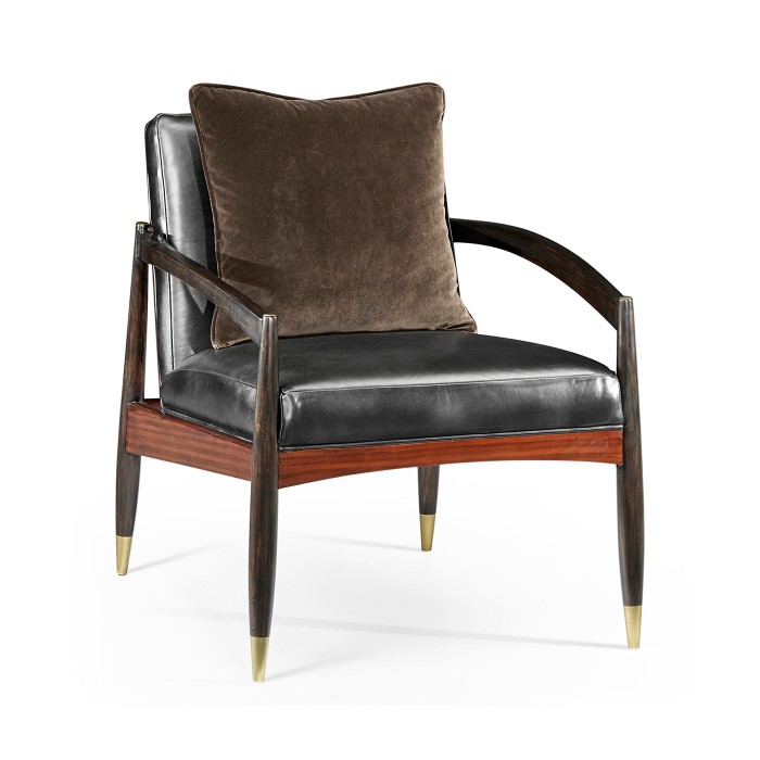 Contemporary Santos Rosewood & Ebonised Occasional Chair