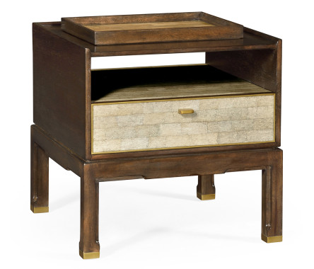 Small Lymed Mink Bedside Table with Tray