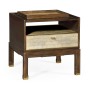 Small Lymed Mink Bedside Table with Tray