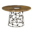 Circular Oak & Brass Coffee Table