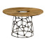 Circular Oak & Brass Coffee Table