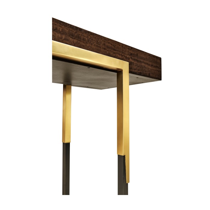 Black Eucalyptus Rectangular Anthracite Shagreen Console Table