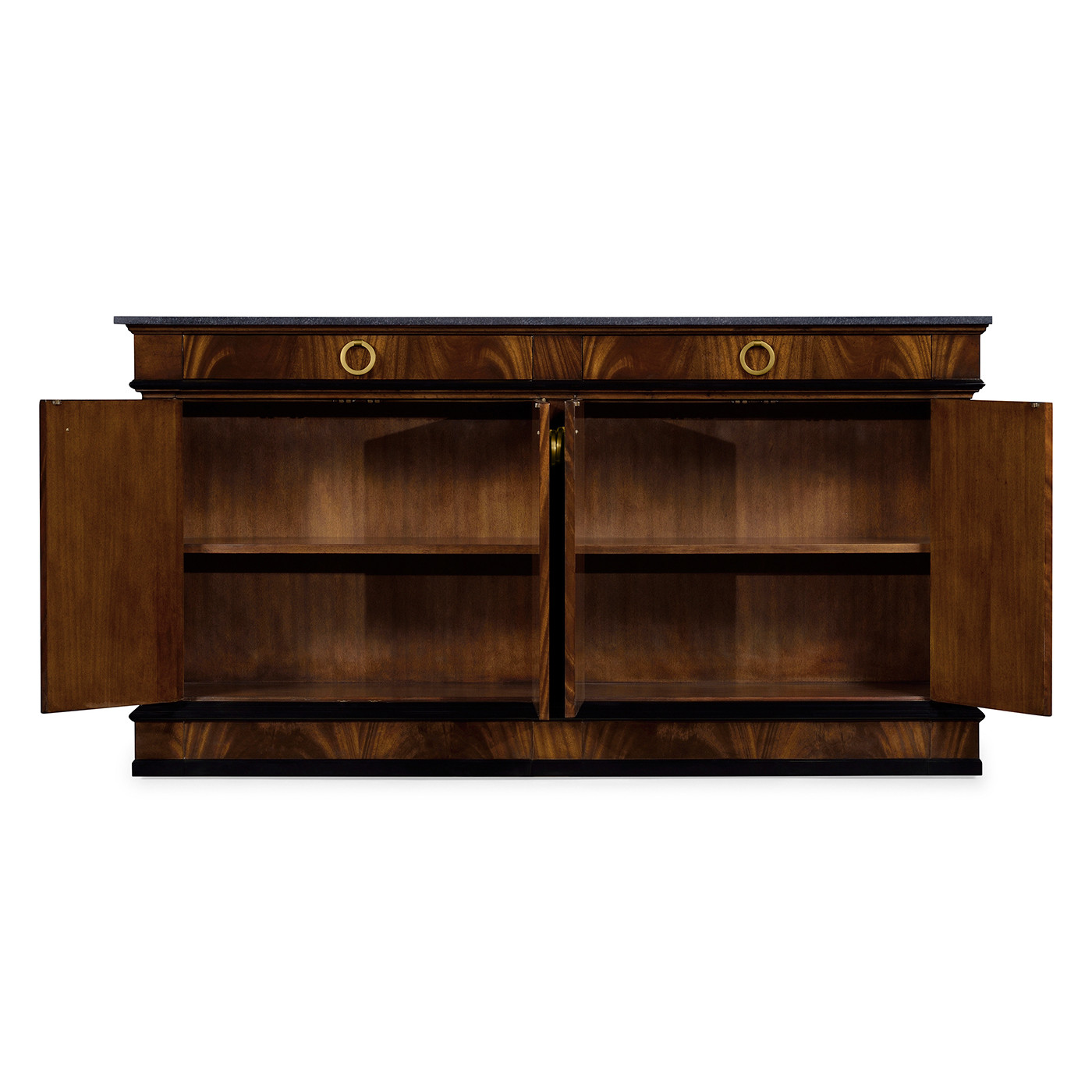 Regency mahogany sideboard with brass handles