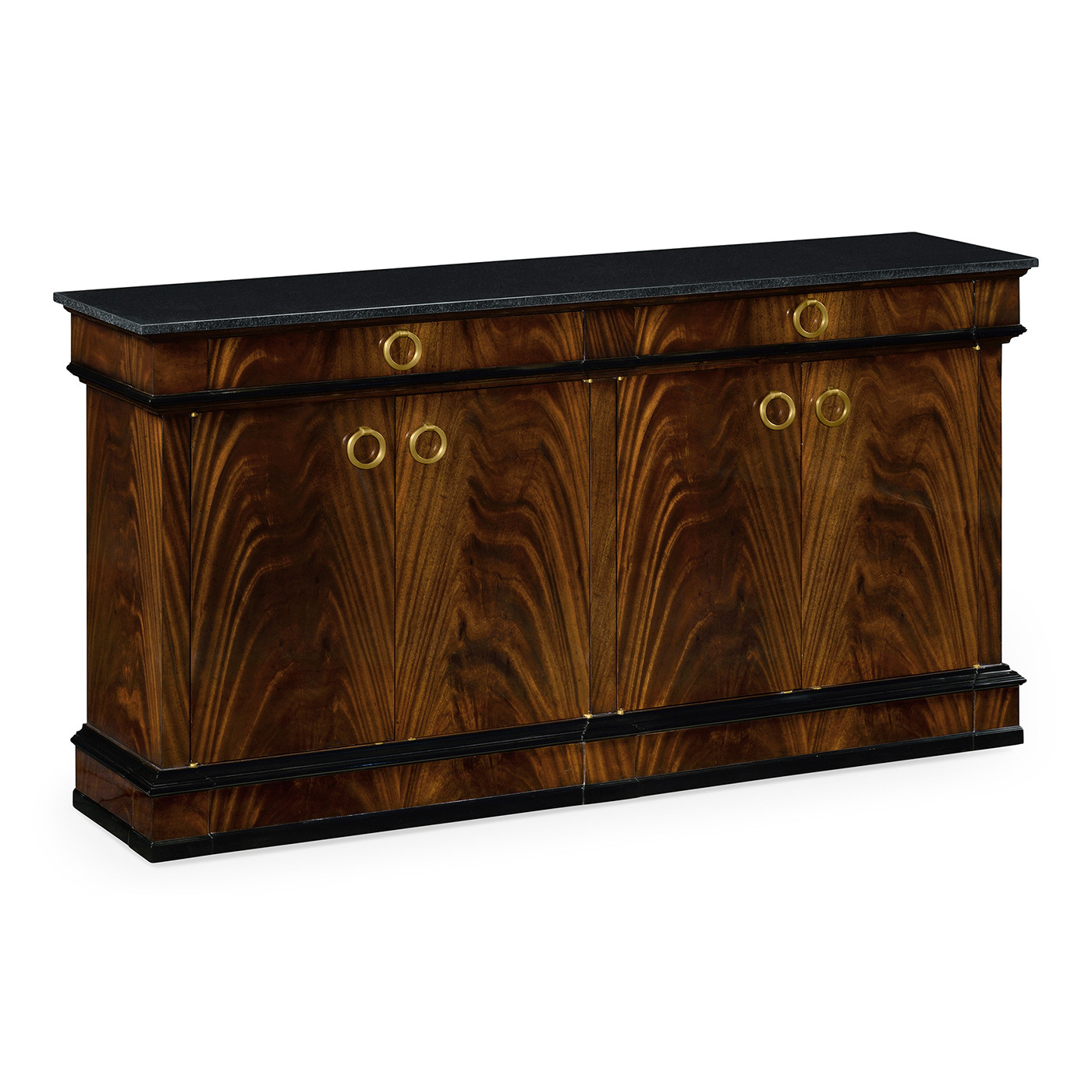 Regency mahogany sideboard with brass handles