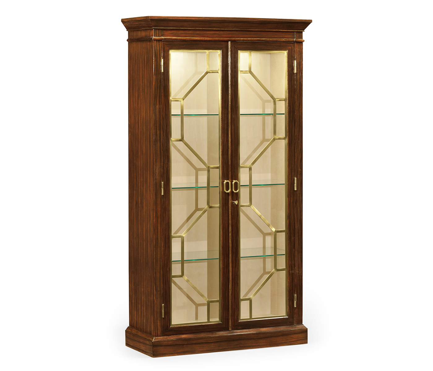 Two-door display cabinet champagne