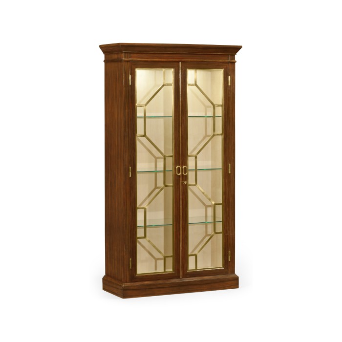 Two-door display cabinet champagne