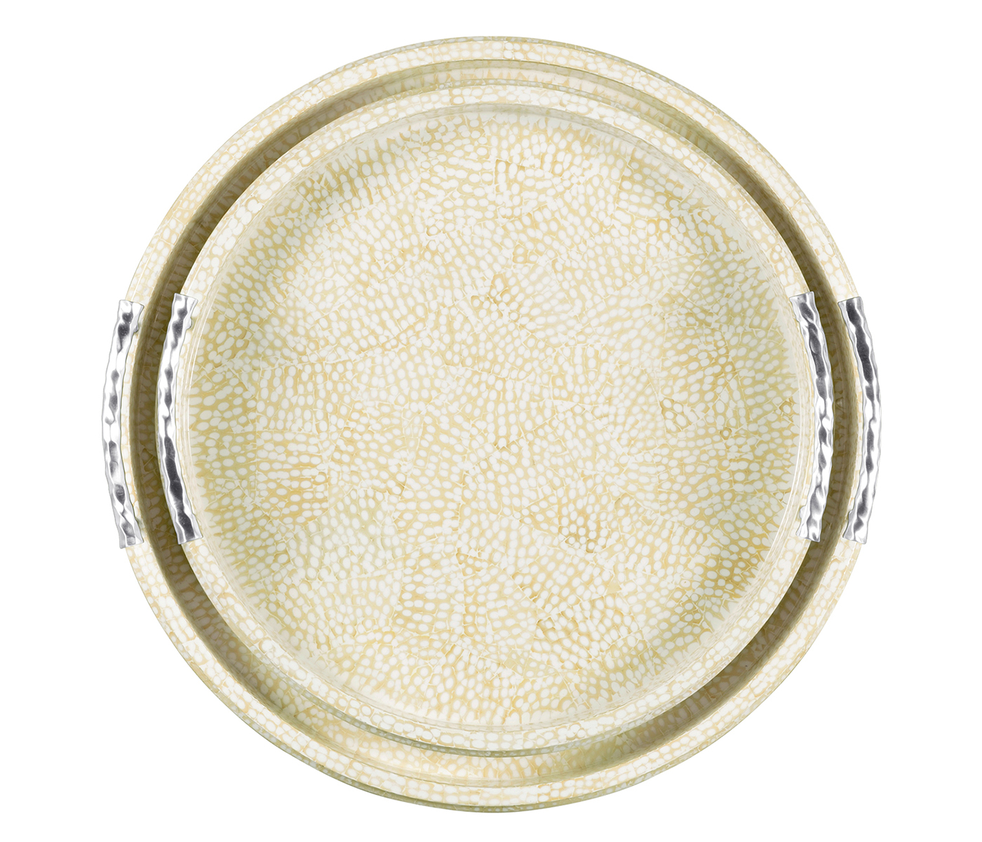 Duo Circular Yellow Eggshell Tray