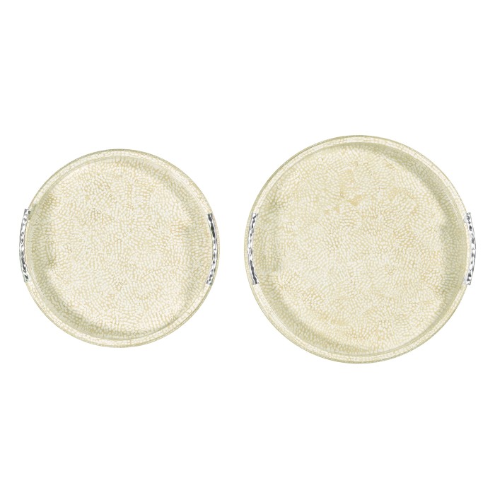 Duo Circular Yellow Eggshell Tray
