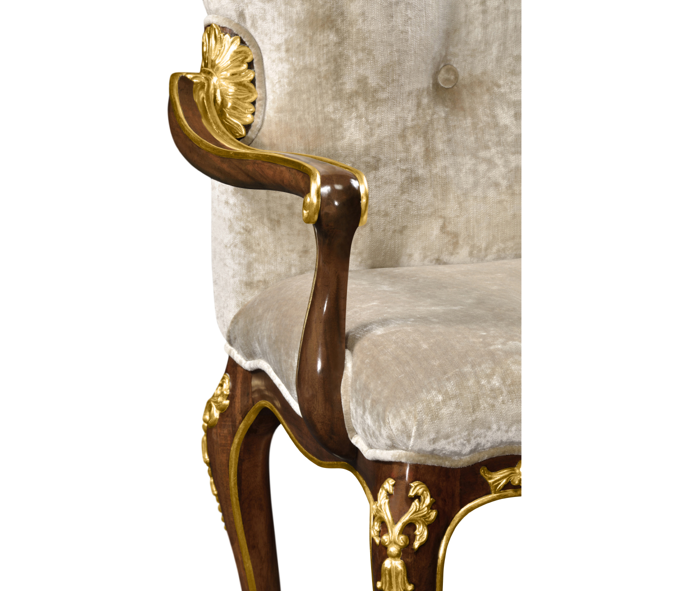 Dining Arm Chair with Gilt Carved Detailing