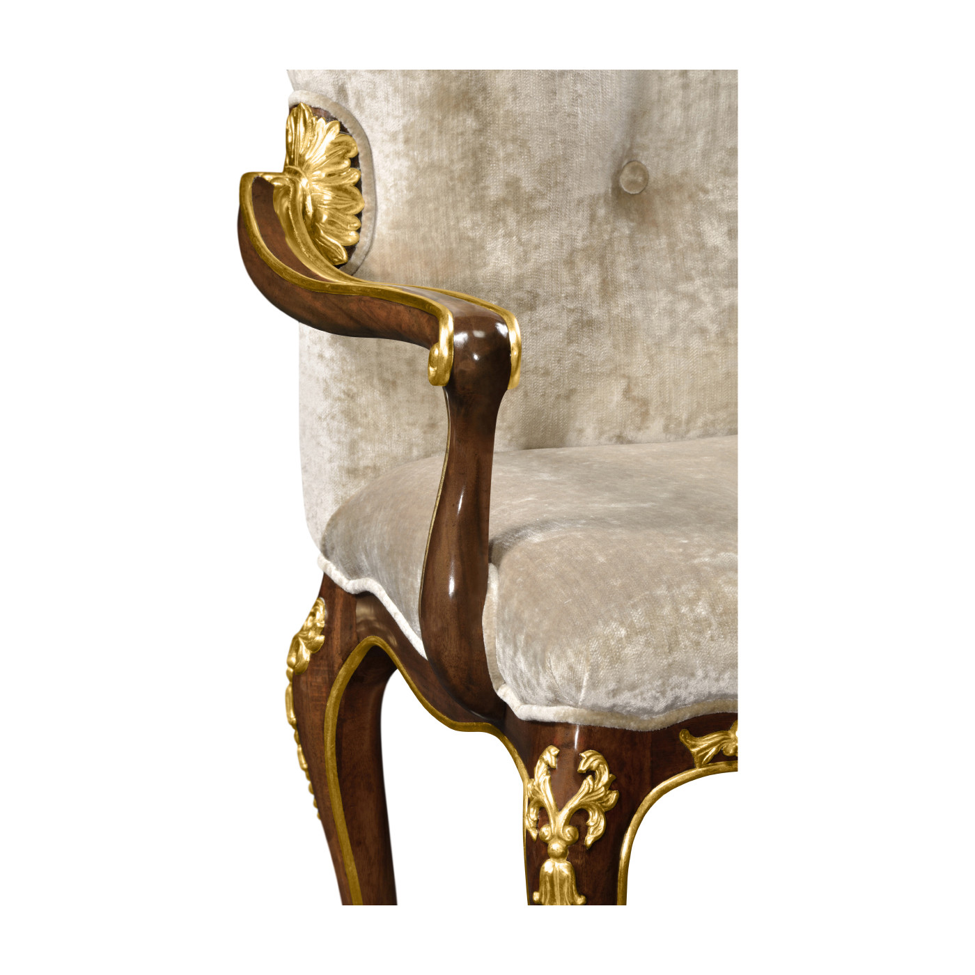 Dining Arm Chair with Gilt Carved Detailing