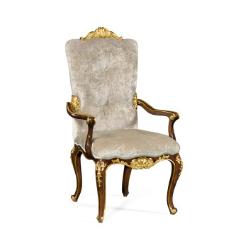 Dining Arm Chair with Gilt Carved Detailing