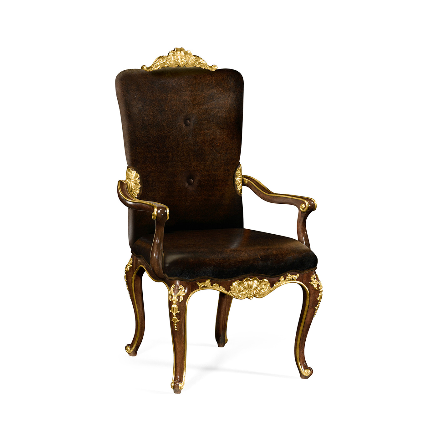 Dining Arm Chair with Gilt Carved Detailing
