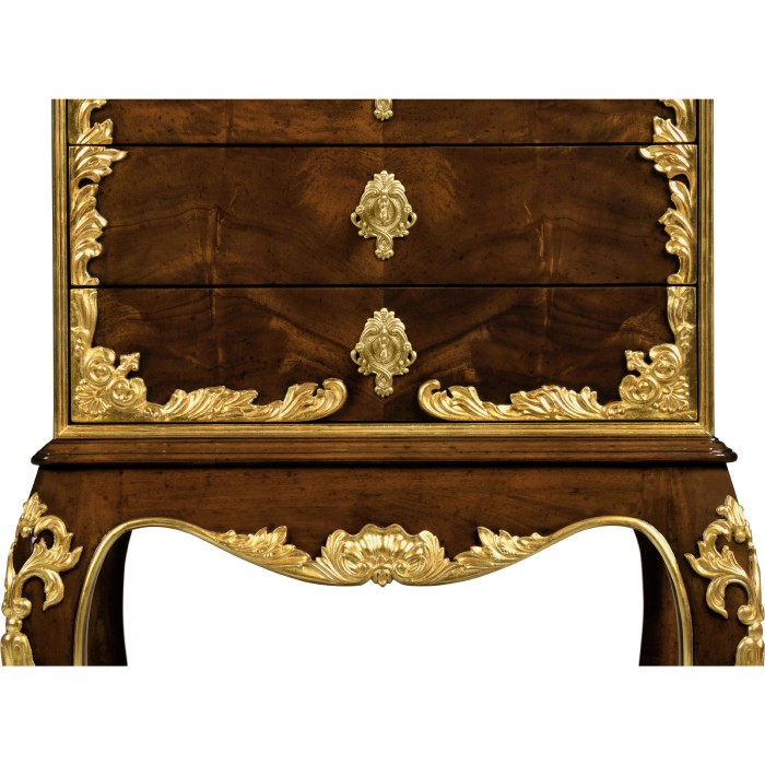 Mahogany & Gilded Flatware Collectors Cabinet