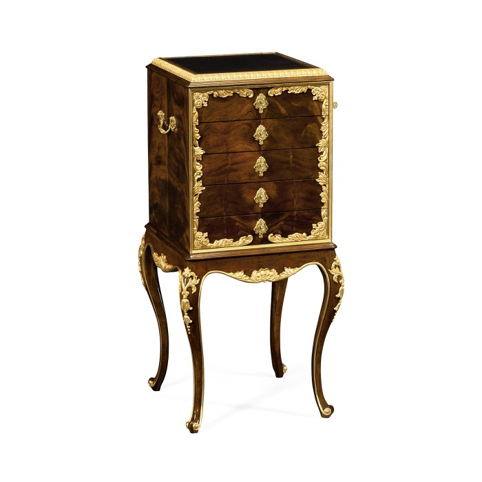 Mahogany & Gilded Flatware Collectors Cabinet
