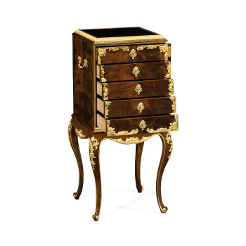 Mahogany & Gilded Flatware Collectors Cabinet