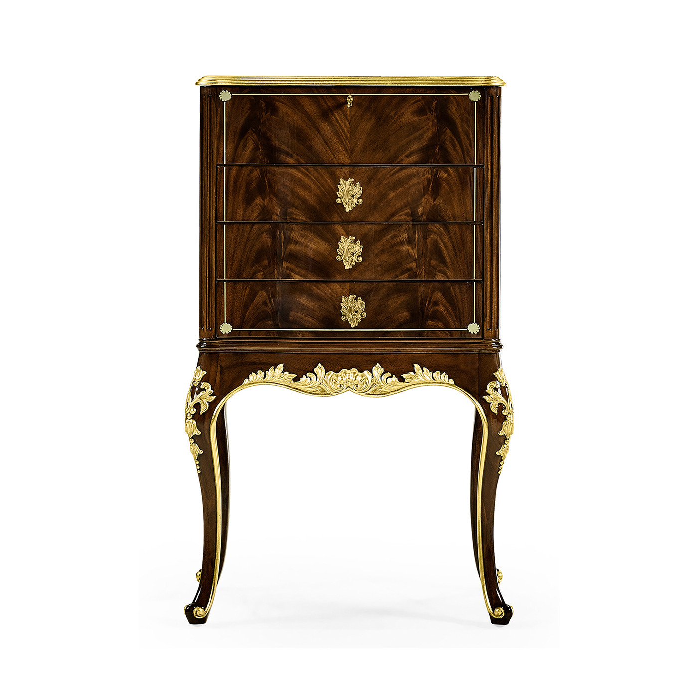 Mahogany & Gilded Jewellery Collectors Cabinet