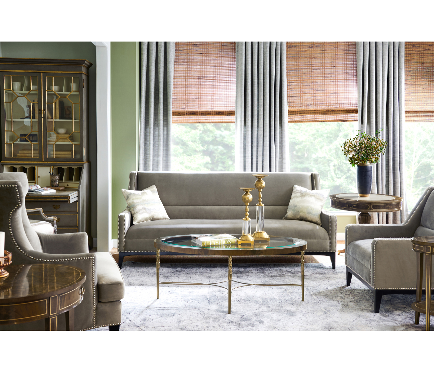 Oval Buckingham Mahogany Cocktail Table