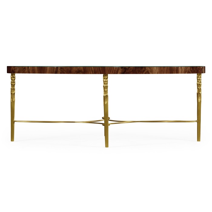 Oval Tropical Walnut Cocktail Table