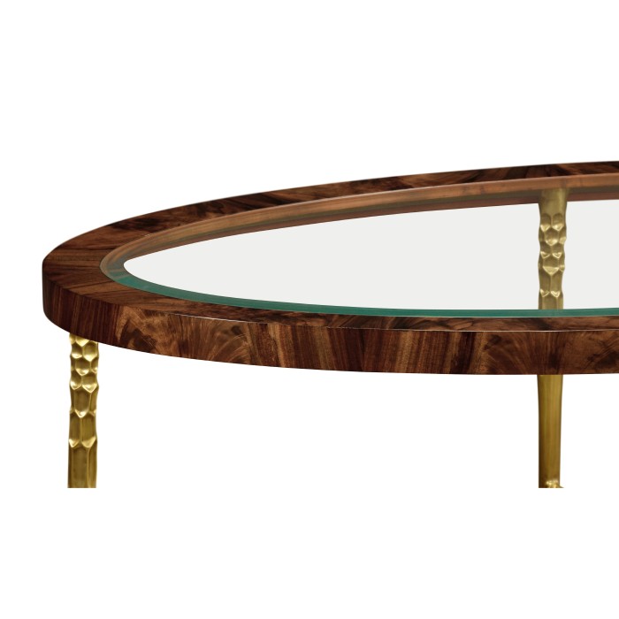 Oval Tropical Walnut Cocktail Table