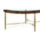 Oval Tropical Walnut Cocktail Table