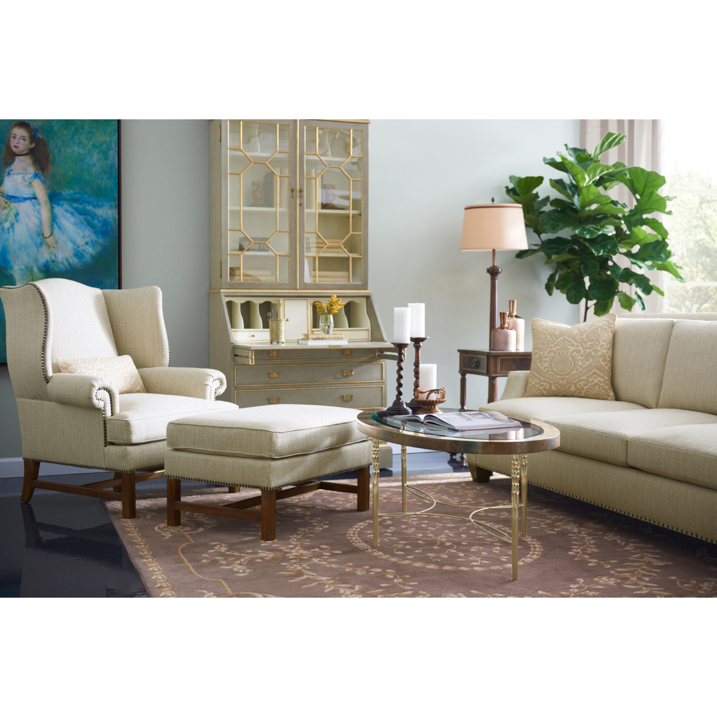 Oval Tropical Walnut Cocktail Table