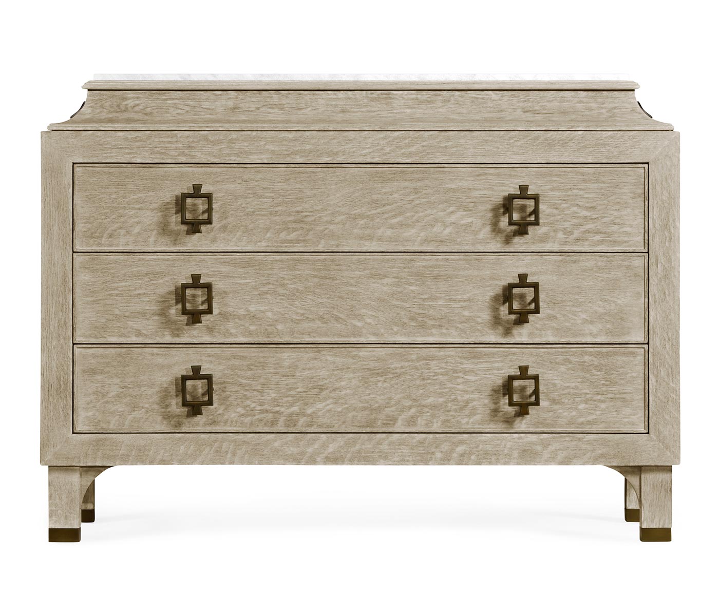 Greyed Oak Chest of Drawers with Marble Top
