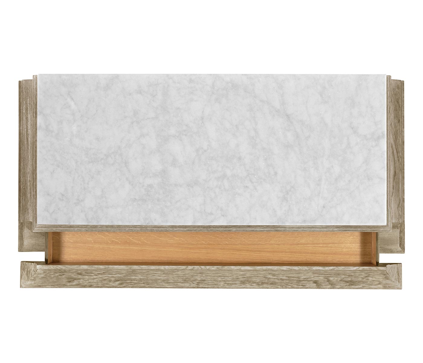 Greyed Oak Chest of Drawers with Marble Top