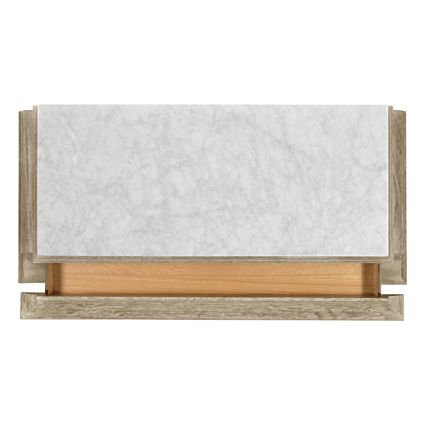 Greyed Oak Chest of Drawers with Marble Top