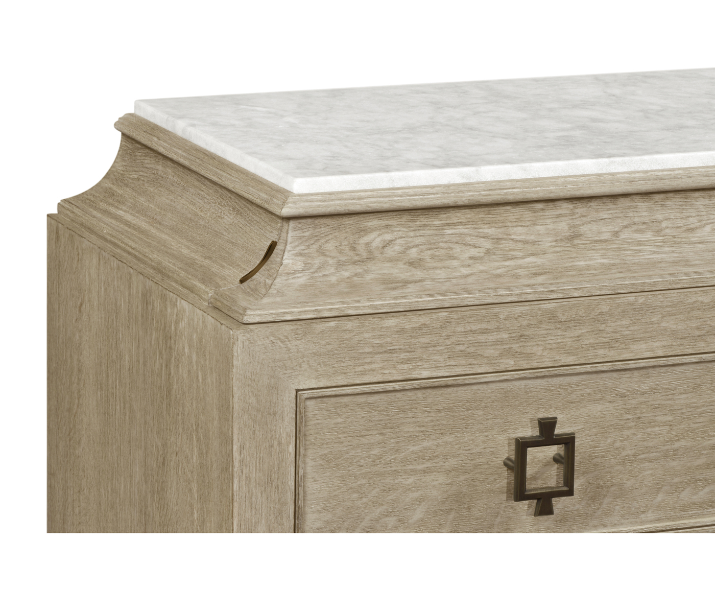 Greyed Oak Chest of Drawers with Marble Top