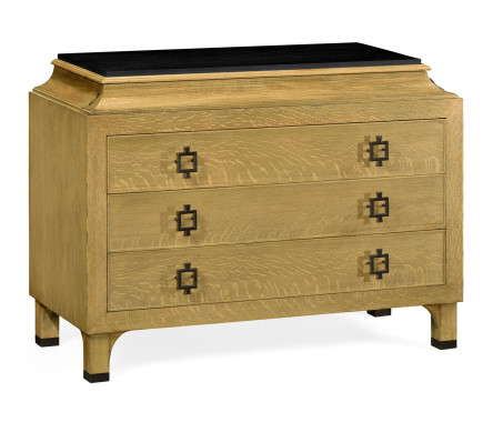 Natural Oak Chest of Drawers with Marble Top