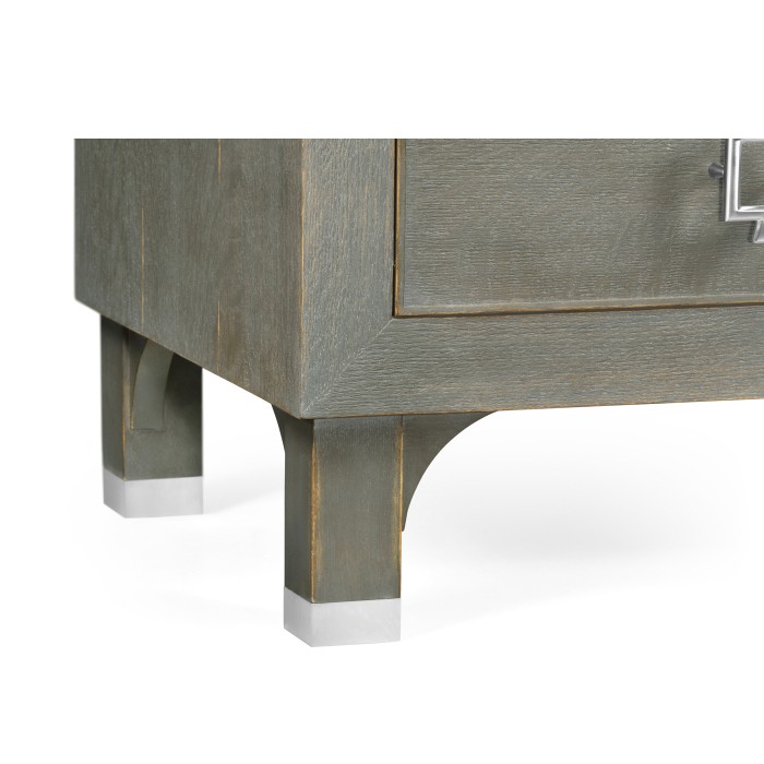 Pewter Oak Chest of Drawers with Marble Top