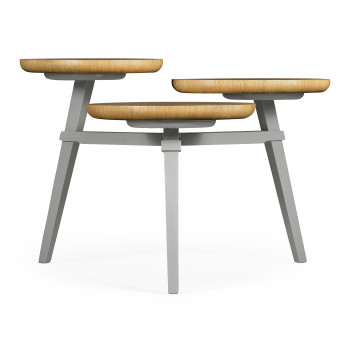 Architectural Coffee Table with Three Multi-Layered Circular Oysters