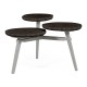 Architectural Three Multi-Layered Circular Black Mocha Oak Oyster Coffee Table