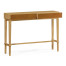 Architectural console table with drawers in leather