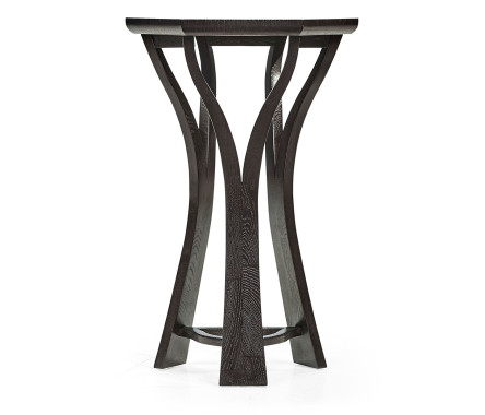 Architectural Hexagonal Black Mocha Oak Oyster Lamp Table