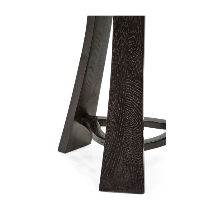 Architectural Hexagonal Black Mocha Oak Oyster Lamp Table