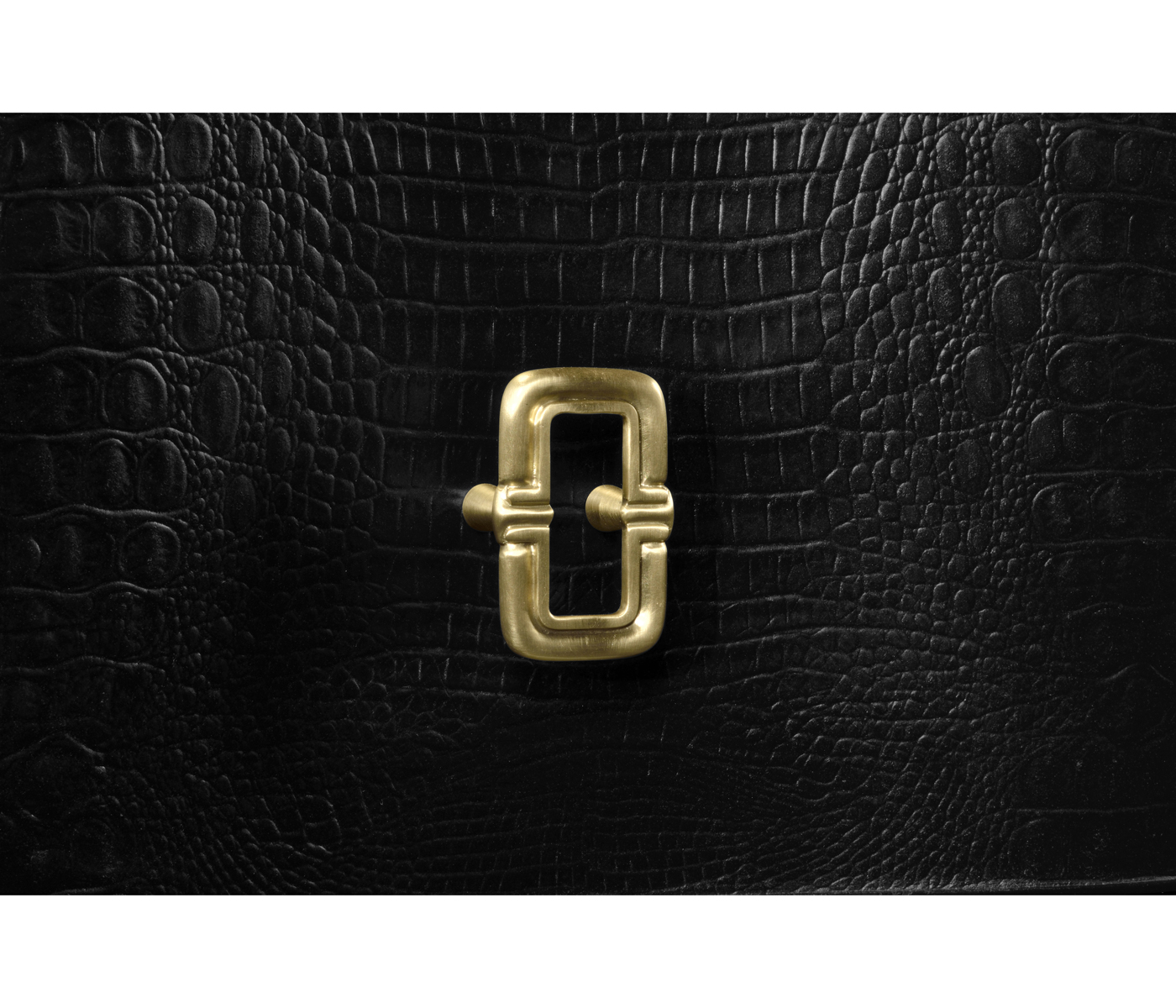 Serpentine black faux crocodile skin nightstand