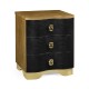Serpentine black faux crocodile skin nightstand