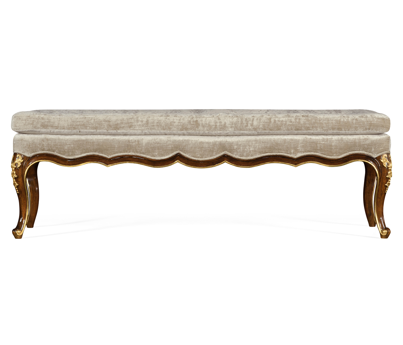 Bench with Gilt Carved Detailing
