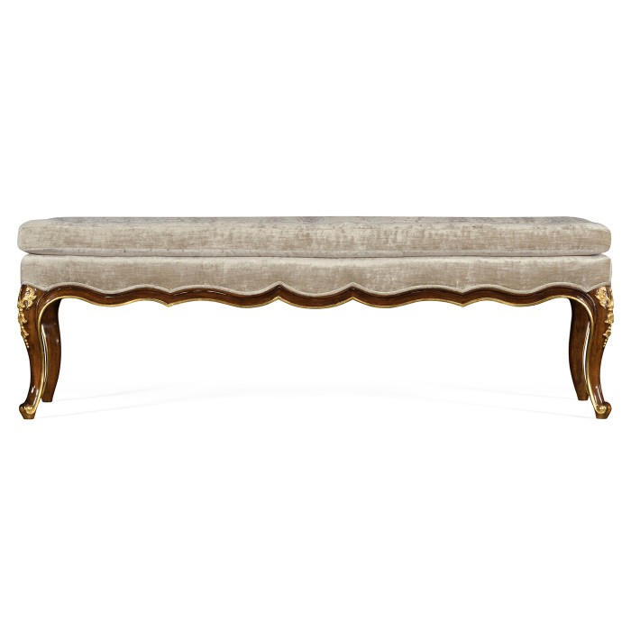 Bench with Gilt Carved Detailing