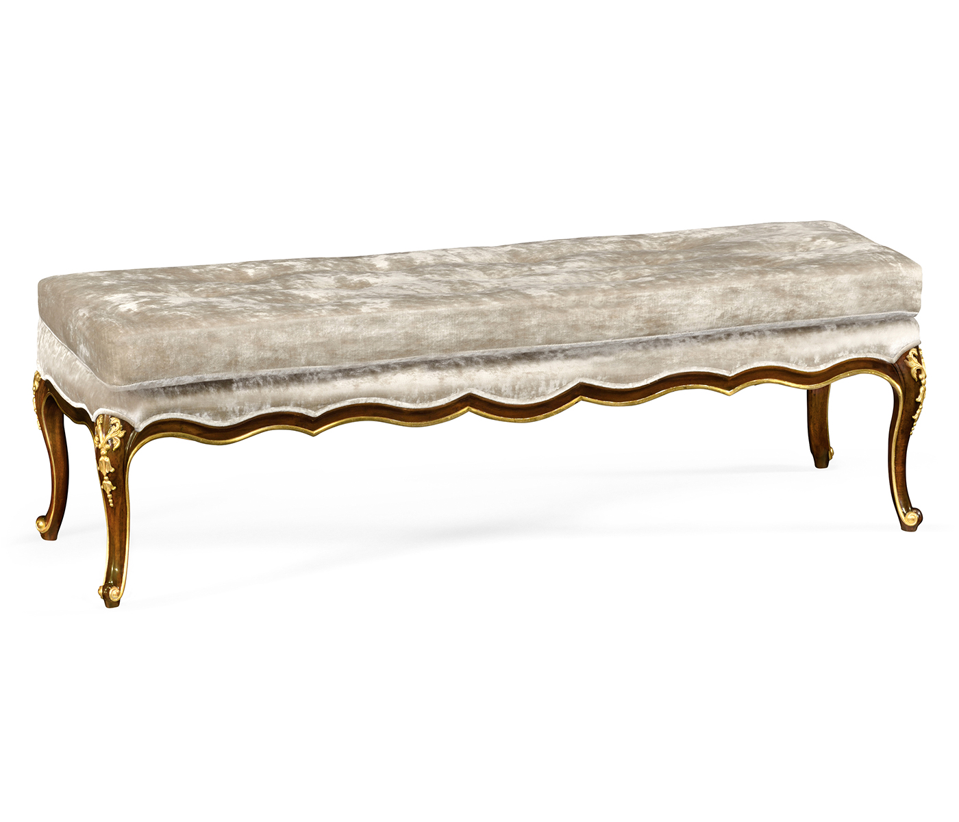 Bench with Gilt Carved Detailing
