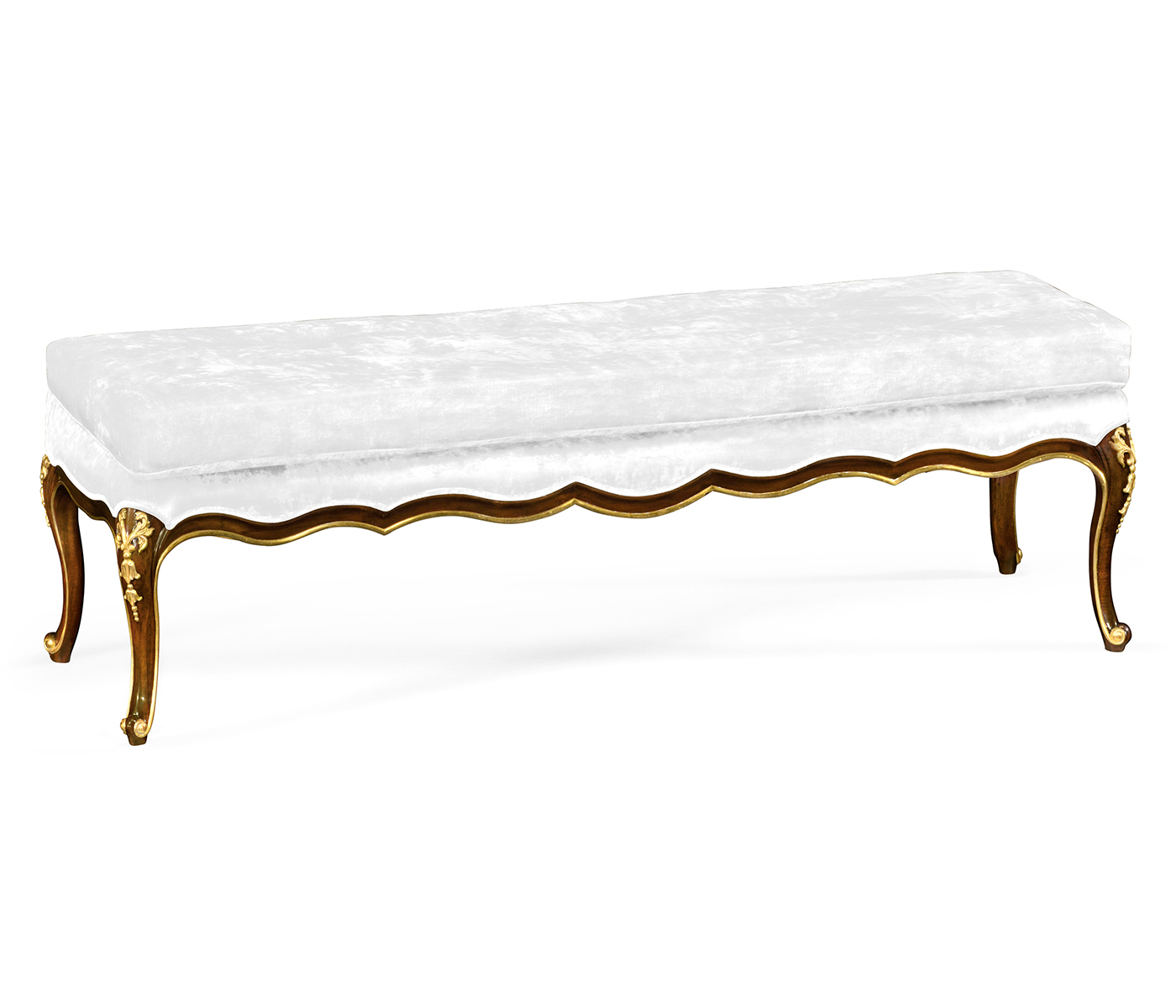 Bench with Gilt Carved Detailing