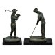 Pair of Dark Antique Bronze Golfer Bookends
