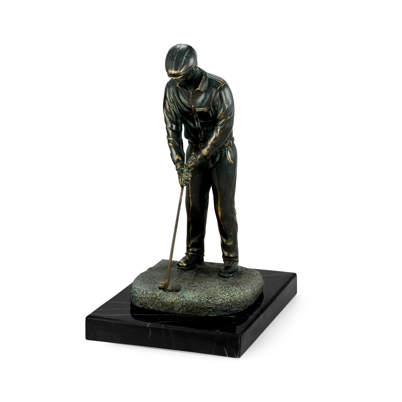 Pair of Dark Antique Bronze Golfer Bookends