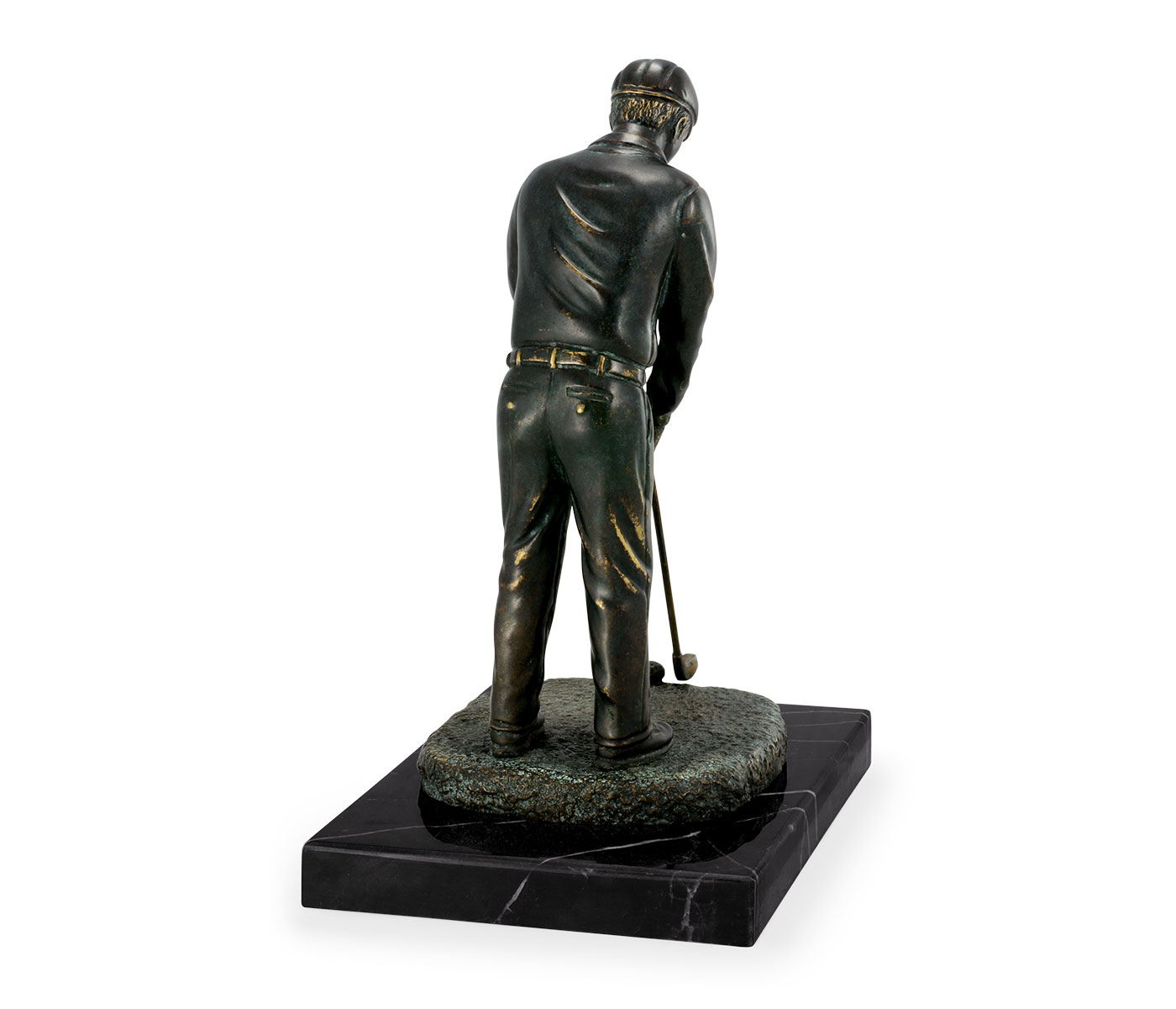 Pair of Dark Antique Bronze Golfer Bookends