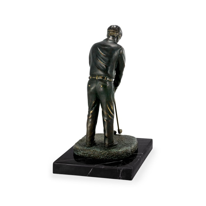 Pair of Dark Antique Bronze Golfer Bookends