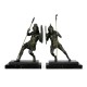 Pair of Dark Bronze Combatant Bookends