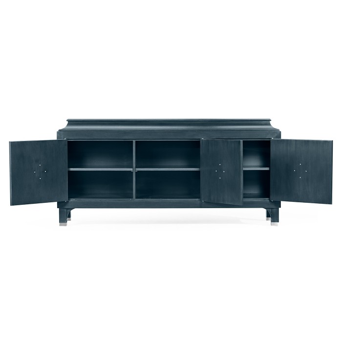 Antique Blue Oak Three-Door Buffet